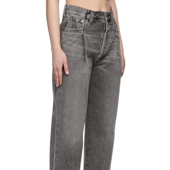 Agolde Fold Waistband Jeans - Grey Size 28 - Picture 1 of 6